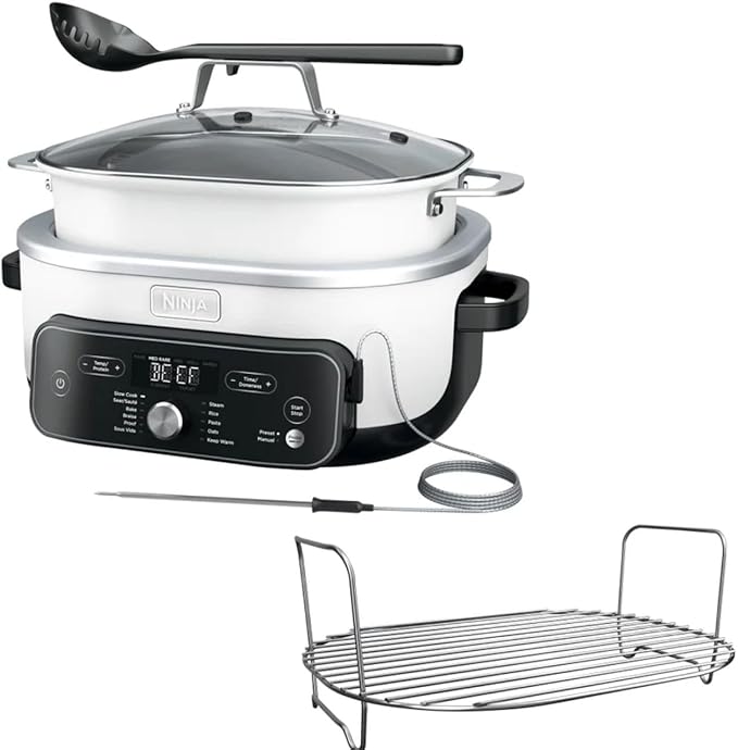 Ninja Foodi PossibleCooker PRO Plus, 8.5 Qt Multi-Cooker with Smart Thermometer, 8-in-1 Smart Cook System, Custom Temperature Control (white)