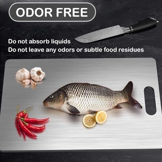 Titanium Cutting Board - Non Plastic Cutting Boards for Kitchen, Double Sided, Non Toxic Cutting Board, Durable, Dishwasher Safe Titanium Chopping Board for Meat, Fruit, and Vegetables