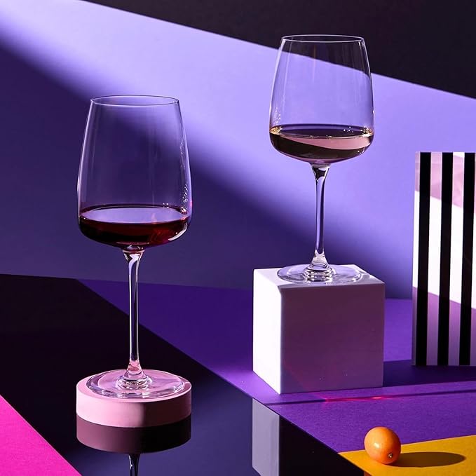 Krosno Large White Wine Glasses, Set of 4, 16.2 oz, Modern Collection, Premium Crystalline Glass, Perfect for Everyday, Dishwasher Safe, Made in Europe