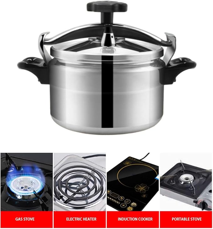 Aluminum Pressure Canner,Explosion Proof Compound Bottom Large Capacity Stainless Steel Pressure Cooker for Gas Electric Flat Top Stoves (7L)