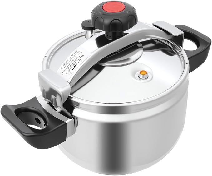 Pressure Cooker, 60Kpa Gas Stove Top Pressure Canner, High-Pressure Pressure Stewing Canner, Cooker Pot for All Stoves (Silver) (7L)