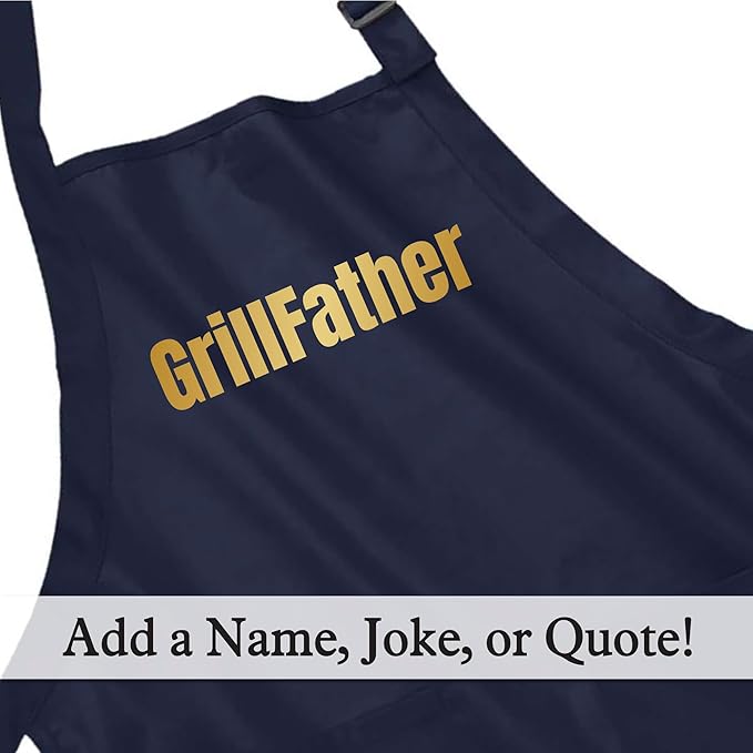 Custom Text Cooking & BBQ Apron – Personalized Chef or Grill Gift – Full Length (1-3 Lines)