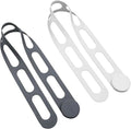 FORTIDY Silicone Utility Strap for Slow Cooker Lid, Pot, Bento Box, 21.65 In Reusable Elastic Self-Lock Silicone Tie for Bundling or Organizing Curtain, Cords, Yoga Mat, Camping Mat, 2pcs (Gray&White)