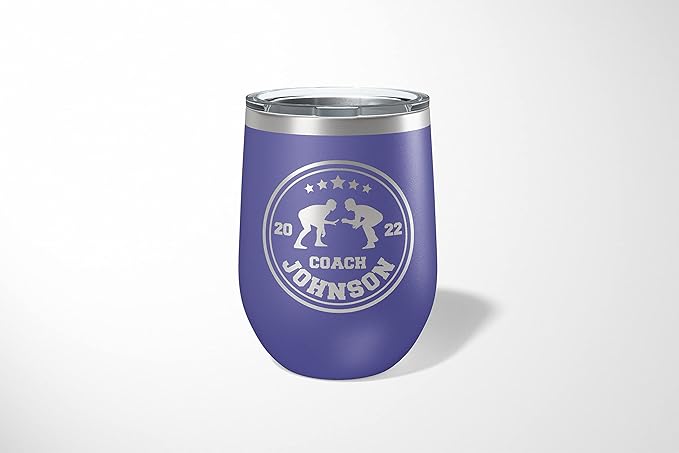 Wrestling Coach gifts, Tumbler, Coach tumbler, Wrestling gifts, Coach Beer glass, Coach gift, Wrestling Coach, Coach gifts, Wrestling Coach (Wrestling Circle, Purple, 12oz Wine Tumbler)