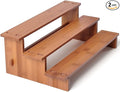 JinDoWin Cabinet Spice Organizer, Spice Organization for Cabinet, 3 Tier Spice Rack Organizer for Cabinet, Seasoning Organizer & Seasoning Rack, Kitchen Cabinet Organizer (2, Dark Bamboo)