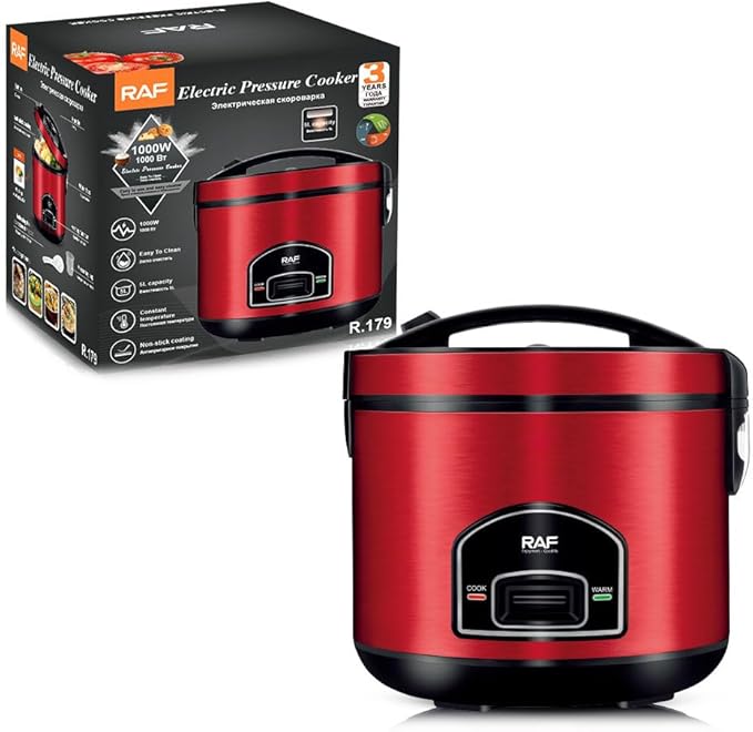 Smart Electric Rice Cooker, 5L Capacity, Multifunctional Automatic, Red and Black, Health-Preserving Household Kitchen Appliance