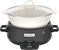 MAGNIFIQUE 5 Quart Programmable Slow Cooker with Auto Warm Setting, Glazed Ceramic Liner, Kitchen Small Appliance for Family Dinners, Black