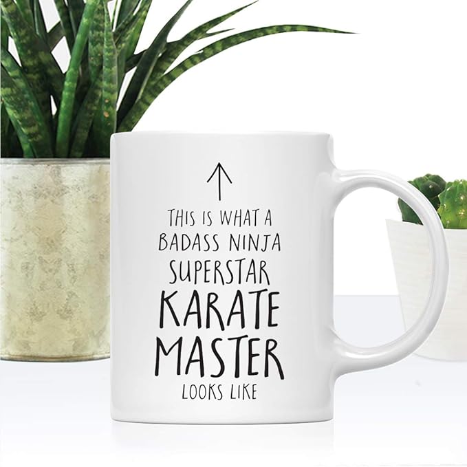 Andaz Press Funny 11oz. Ceramic Coffee Tea Mug Gift, This is What a Badass Ninja Superstar Karate Master Looks Like, 1-Pack, Birthday Christmas Gift Ideas Coworker