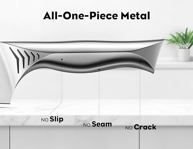 BRODARK Kitchen Knife Set with Block - 15-Piece Knife Block Set with Built-in Sharpener - High Carbon Stainless Steel Kitchen Knives Set for Kitchen - Christmas Gift, Shark Series