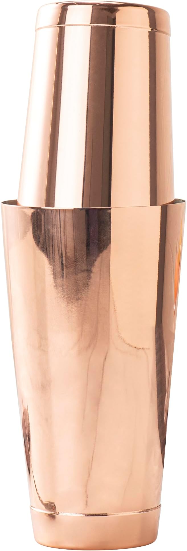 Restaurantware Bar Lux 16 Ounce Boston Shaker 1 Copper-Plated Cocktail Shaker - Weighted Bottom No Leak Stainless Steel Martini Drink Mixer Essential Bar Tool For Home Use Or Bartenders