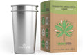 Stainless Steel Cups 20oz - Large Single wall Tumbler - Extra Strong Stackable Durable Pint Cup (2 Pack)