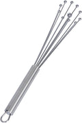 Restaurantware 10.5 in Stainless Steel Ball Whisk - 6 Pack - German Standard Egg Beater with Ergonomic Handle, Dishwasher Safe - Manual Mixer Cooking Whisk for Baking, Stirring, Sauces, Beating