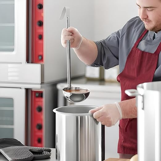 OCS Parts Pro Series Stainless Steel Culinary Ladle | 16-Ounce | One-Piece Dishwasher Safe Home, Restaurant, Buffet and Catering Serving Ladle for Sauces, Soup, Gravy, and Salad Dressing