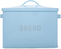 Nat & Jules Extra Large Blue 15 x 10 Metal Farmhouse Bread Box - Holds Two Full Loaves