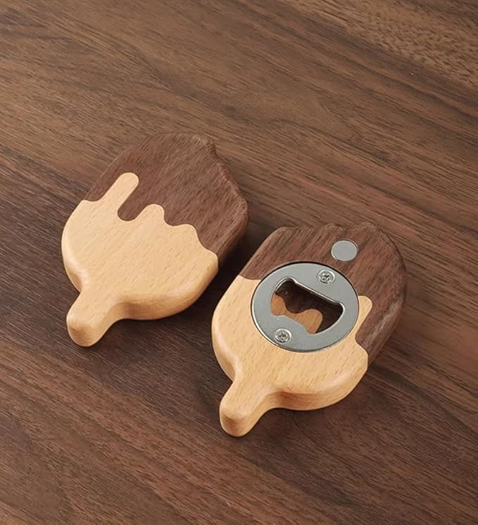 Ice Cream Bottle Opener,Creative Magnetic Beer Bottle Opener for Fridge - Stick to Refrigerator for Easy Storage with Magnet, Gift for Men Husband Father Dad Boyfriend- 1 Pack