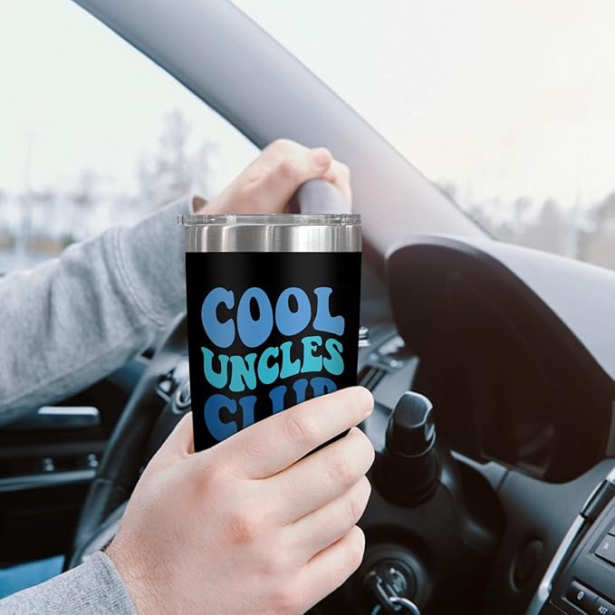 Christmas Uncle Gifts for Men - 20 oz Stainless Steel Insulated Coffee Tumbler with Lid - Uncle Birthday Gifts from Niece Nephew Brother, Funny Present for Men