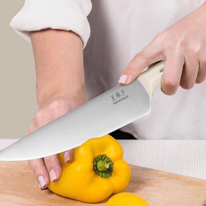 Professional Kitchen Knife Set, Chef Knife Block Set German Stainless Steel Razor-sharp Blade, Ergonomic Comfortable Handle,Hundreds of Years of Masterful Craftsmanship(Ivory,15PCS)