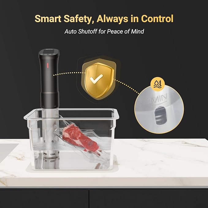 2.4G WIFI Sous Vide Cooker INKBIRD Sous Vide Machine with APP Control, 1000 Watts Immersion Circulator with APP Recipes Timer Alarm Mobile Notification, 3D Water Fast Heating Ultra-Quiet