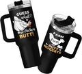 34HD 40oz Funny Halloween Cat Tumbler with Handle – Black Cat Gift, Holiday Travel Mug with Lid & Straw