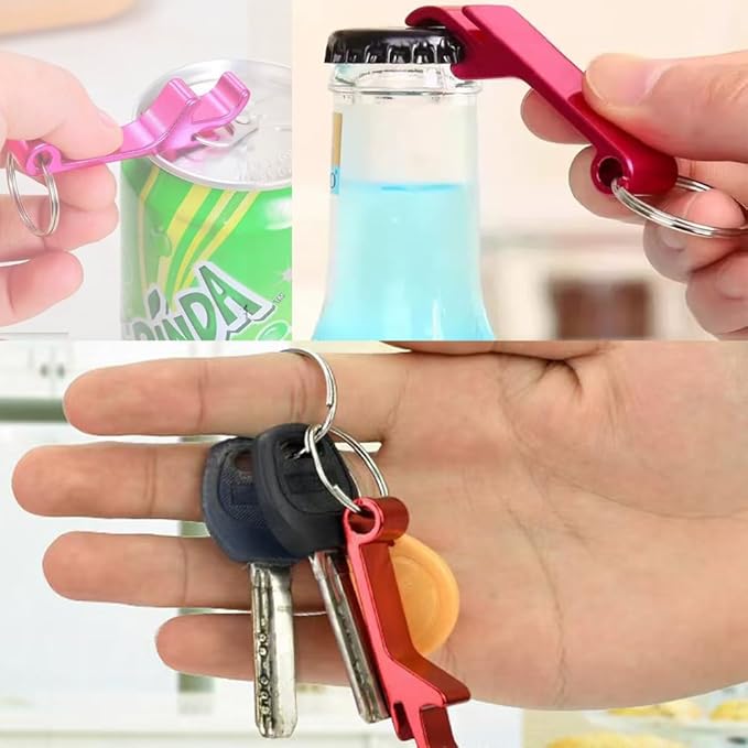 50 Pcs Bottle opener Keychain Bulk,Soda Beverage Beer Bottle Opener Keychain,Bottle Openers Aluminum Beer Bottle Opener Claw Beverage Keychain Ring for Kitchen,Wedding, Bar,Party(Red)