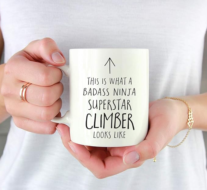 Andaz Press Funny 11oz. Ceramic Coffee Tea Mug Gift, This is What a Badass Ninja Superstar Climber Looks Like, 1-Pack, Birthday Christmas Gift Ideas Coworker