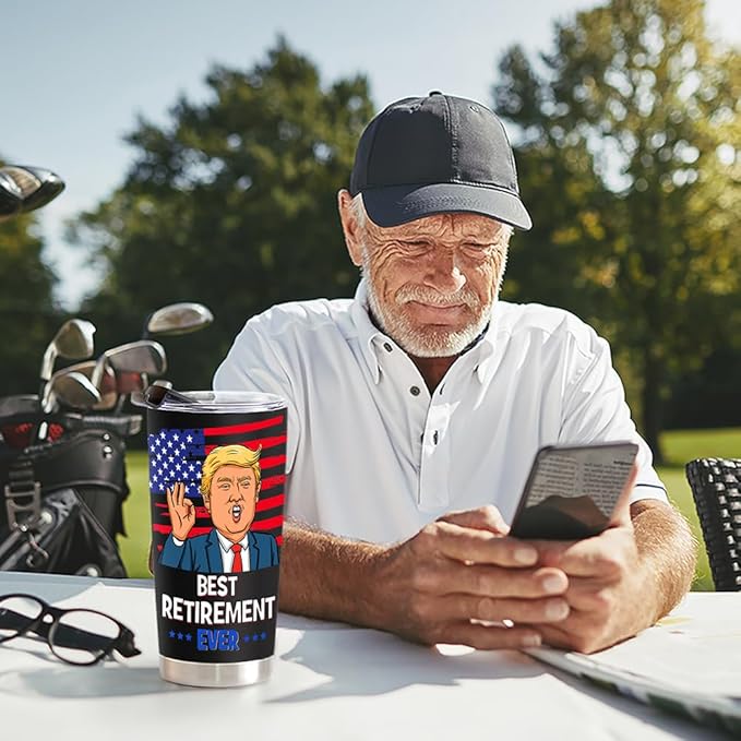 Best Retirement Gifts for Men, Happy Retirement Tumbler - Funny Retired Gifts for Men, Coworker Leaving Farewell Going Away Gift for Coworkers Friends, 20 OZ Stainless Steel Insulated Coffee Cup