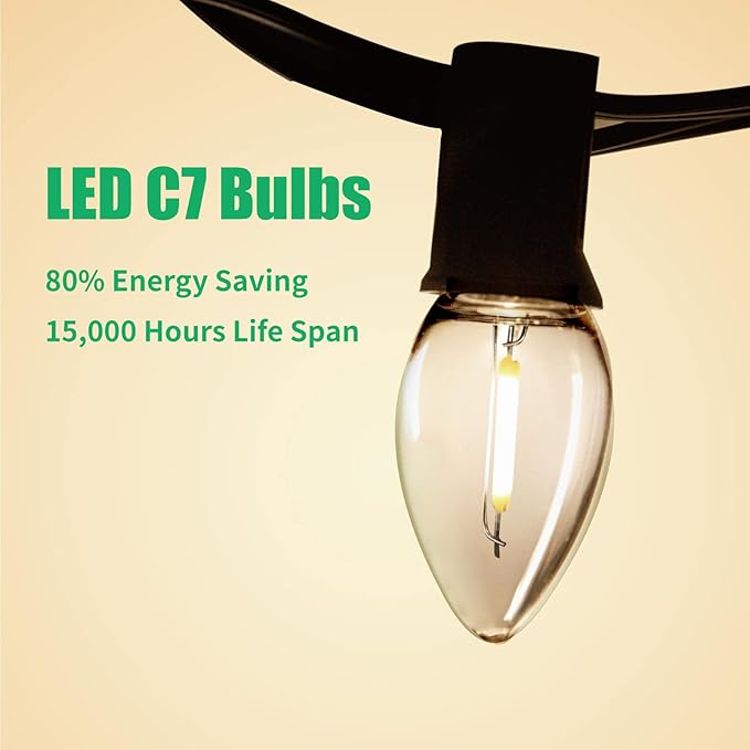 Meconard C7 LED Night Light Bulbs, Shatterproof LED Replacement Bulbs for Window Candles & Chandeliers, E12 Candelabra Base, 0.6 Watt Equivalent to 7Watt Incandescent Bulb, Warm White, 15 Pack