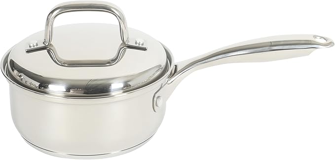 Oster Platinum Sedwick Stackable Stainless Steel Pots and Pans Cookware Set W/Domed Stainless Steel Lids W/TriPly Encapsulated Base - Induction Safe