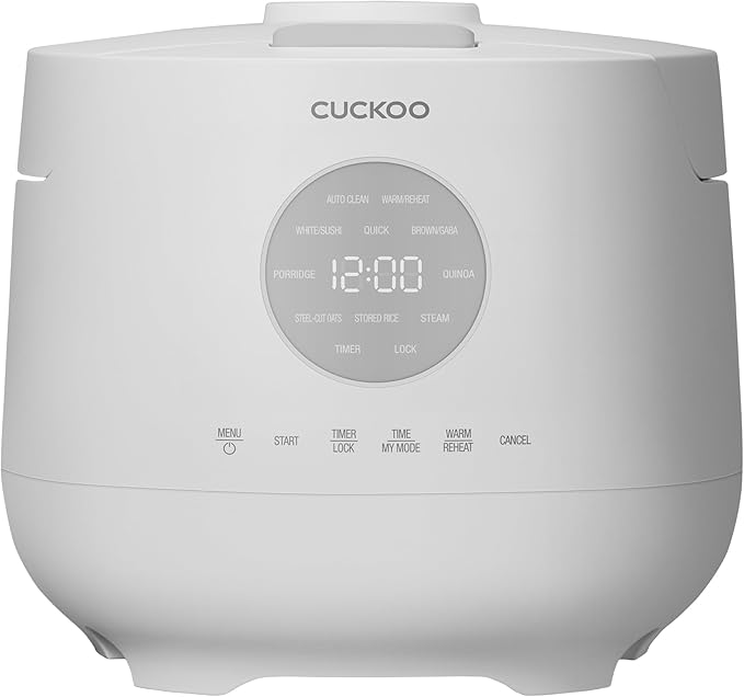 CUCKOO Micom Rice Cooker 6 Cup Uncooked / 12 Cup Cooked, Korean Fuzzy Logic Rice Cooker with Steam Tray, Versatile Food Steamer & Warmer with Non-Stick Inner Pot, Rice Maker, White (CR-0661F)