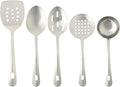 Gibson Home Landsworth 5-Piece Stainless Steel Serving Utensil Set – Ladle, Slotted Spoon, Skimmer, Turner, Spoon