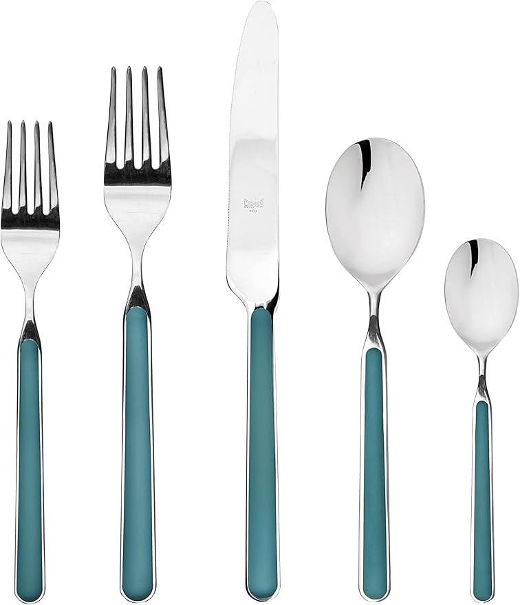 Fantasia Flatware Set - 5 Pieces - Petroleum