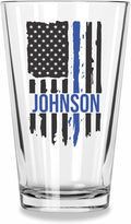 Blue Ridge Mountain Gifts - Thin Blue Line Pint Glass - Personalized Law Enforcement Glass, Police Officer Appreciation, Back the Blue, Police Academy Gift, First Responders Custom Glassware