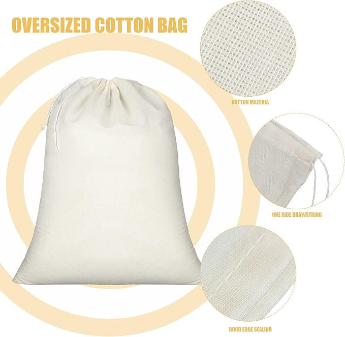 Pangda 20 Pcs Muslin Bags 8x10 Inches, Cloth Bags with Cotton Drawstring Fabric Gift Storage Pouches Bulk Sachet for Teas, Soaps, Candy, Jewelry, Wedding Party Favors DIY Craft and Home Decor