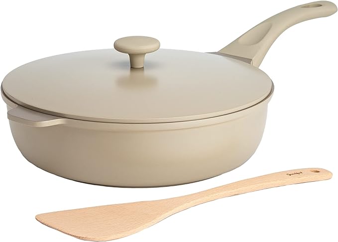Goodful All-in-One Pan, Multilayer Nonstick, High-Performance Cast Construction, Multipurpose Design Replaces Multiple Pots and Pans, Dishwasher Safe Cookware, 11-Inch, 4.4-Quart Capacity, Linen