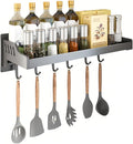 Wall-mounted Kitchen Organizer – Microwave Spice Rack, Heavy-duty & Easy Setup (Small with hook)