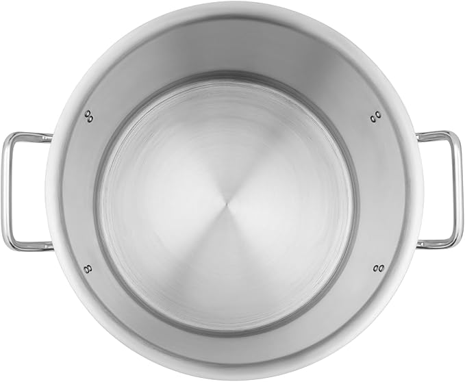 25L/26.4Qt Commercial Large Stock Pot with Lid,Nickel Free Stainless Steel Cookware Healthy Polished Stockpots, Induction Soup Pot for Cooking Home Use