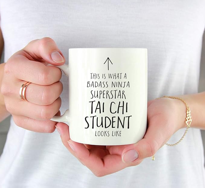 Andaz Press Funny 11oz. Ceramic Coffee Tea Mug Gift, This is What a Badass Ninja Superstar Tai Chi Student Looks Like, 1-Pack, Birthday Christmas Gift Ideas Coworker