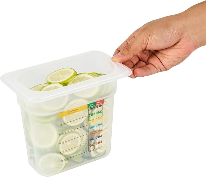 Restaurantware Food Pans Pack of 10 Plastic Rectangle Food Containers 1/9 Size with Traceability Label, Storage Containers Dishwashable Hot Cold Friendly for Restaurants Buffet Commercial Use