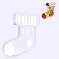11" Christmas Stocking Charcuterie Boards, Acrylic Reusable Serving Tray for Dessert Appetizer Display, Cute Decorative Snack Platter for Xmas Party Table Decoration