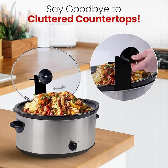 Slow Cooker Lid Holder Compatible with Crock-Pot, Space Saving Stand for Clean Kitchen and Convenient Cooking