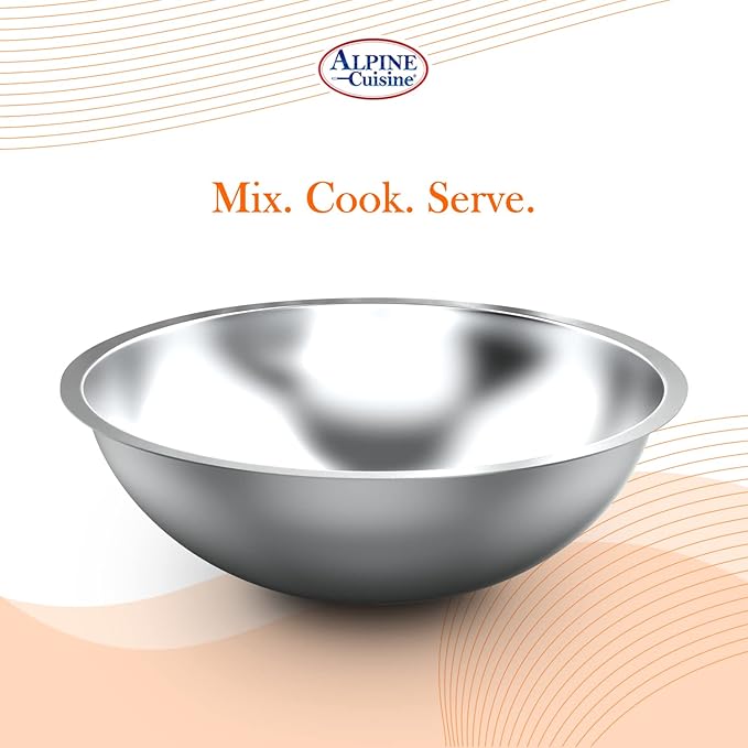 Alpine Cuisine 1.5-Quart Stainless Steel Kitchen Mixing Bowl for Your Kitchen Meal Prep, Cooking, and Baking.