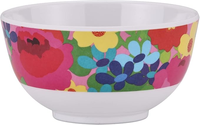 French Bull Melamine Mini Bowls, 4-Piece Set, 10 Fluid Ounces, Small Serving Bowl – Snack Condiment Dipping Sauce Dessert Ice Cream– Shatter Proof, BPA Free, 4.5” x 2.35", Garden Floral