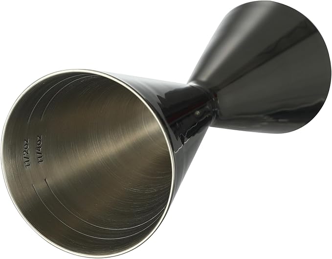 Double Cocktail Jigger Slim Style Measuring Jigger (Smooth GunmetalBlack)