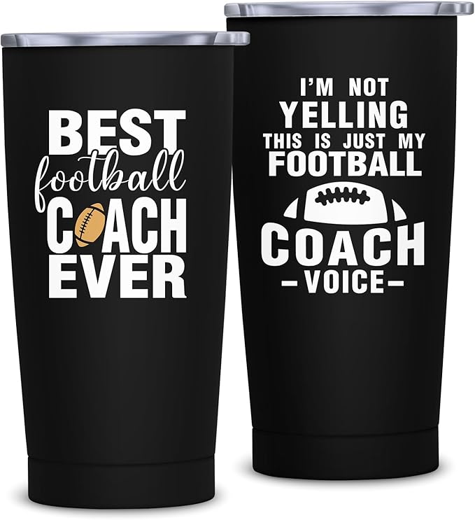Football Coach Gifts for Men Women - Best Football Coach Ever Gifts - Coach Appreciation Tumbler, 20 oz Insulation Stainless Steel