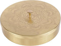Brass Round Spice Box Masala Dabba-Spice Box Set With Spoon Container 90 ML Indian Masaladanni for Kitchen Counter 8 Inch With Spoon (Floral, 8 Inch (Medium Family)