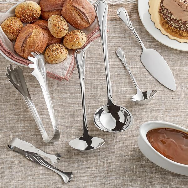 Swirl Stainless Steel Ladle, 0.8 oz, 18/8 Steel, 9.75 Inch, Mirror Finish, Silver, with Pour Spout, Round Shape