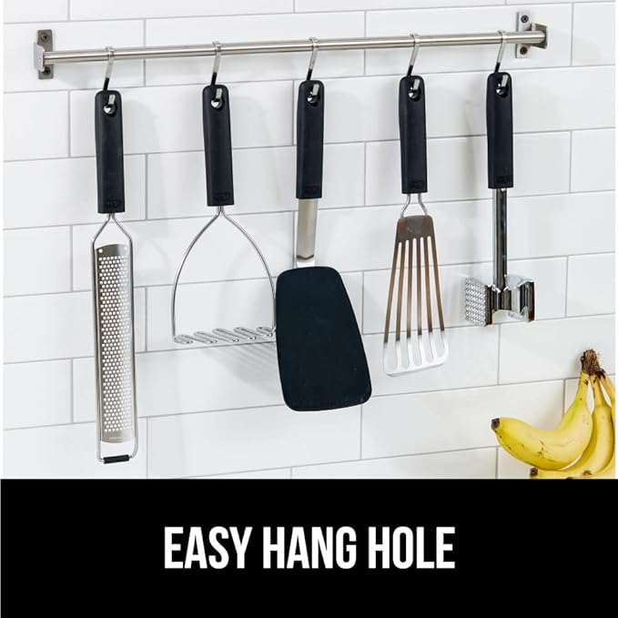 GORILLA GRIP Food Grade Flexible Silicone Spatula, 2 Pack, Heat Resistant Head for Nonstick Frying Pan, Patented Soft Rubber Handle for Comfort, Non-Scratch Kitchen Turner, Flip Eggs, 11.6 in, Black