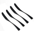 4-Pieces 18/10 Stainless Steel Butter Knife Set, Butter Spreader, Breakfast Spreads,Cheese and Condiments, Mirror Polishing Black