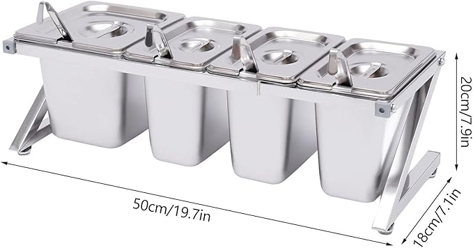 Expandable Spice Rack Set, Kitchen Spice Rack Organizer, 3x1/9 Pans and 1x1/6 Pan, Stainless Steel Spice Organizer for Pantry, with Telescoping Shelf, Countertop Holder -4 Pans
