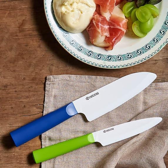 Kyocera INNOVATIONwhite 4.5" Ceramic Utility Knife - White Z212 Blade with Non-Slip Green Handle